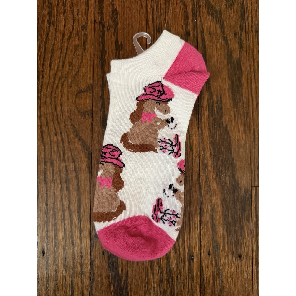 Women's Hello Socks! Pink Cowgirl Pony Low Cut Socks Size 4-10 NWT